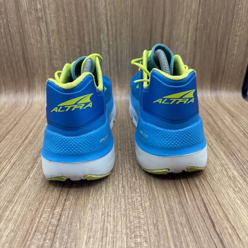 Altra Duo Running Shoes Womens 10 Blue Lime Green AFW1838F-4 Zero Drop Sneakers
